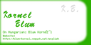 kornel blum business card